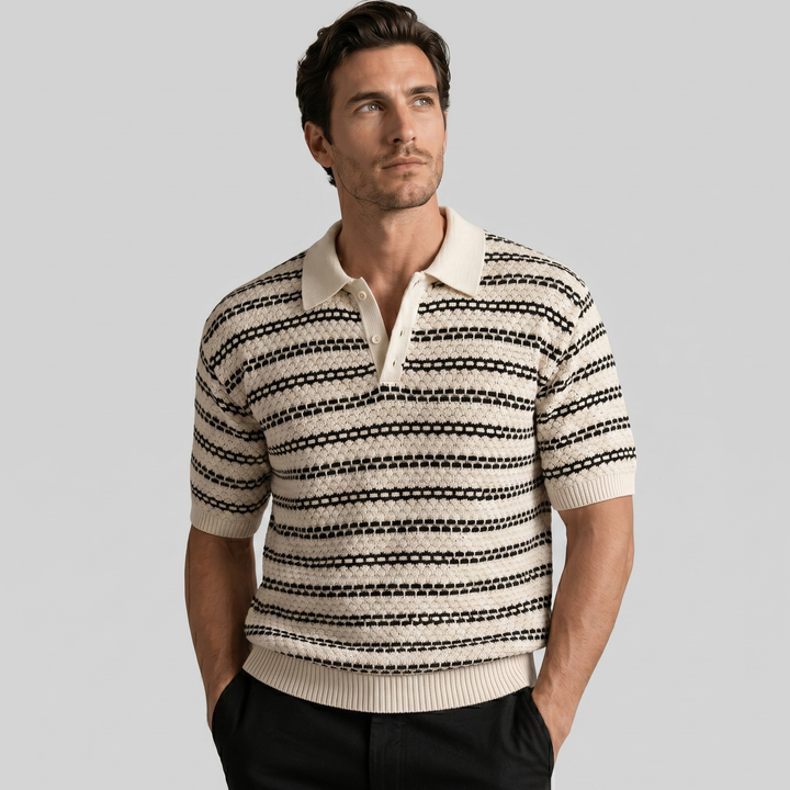 Tricou polo cu dungi pentru bărbați, croială personalizată