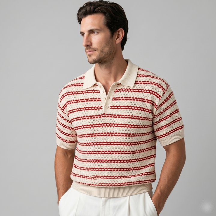 Tricou polo cu dungi pentru bărbați, croială personalizată