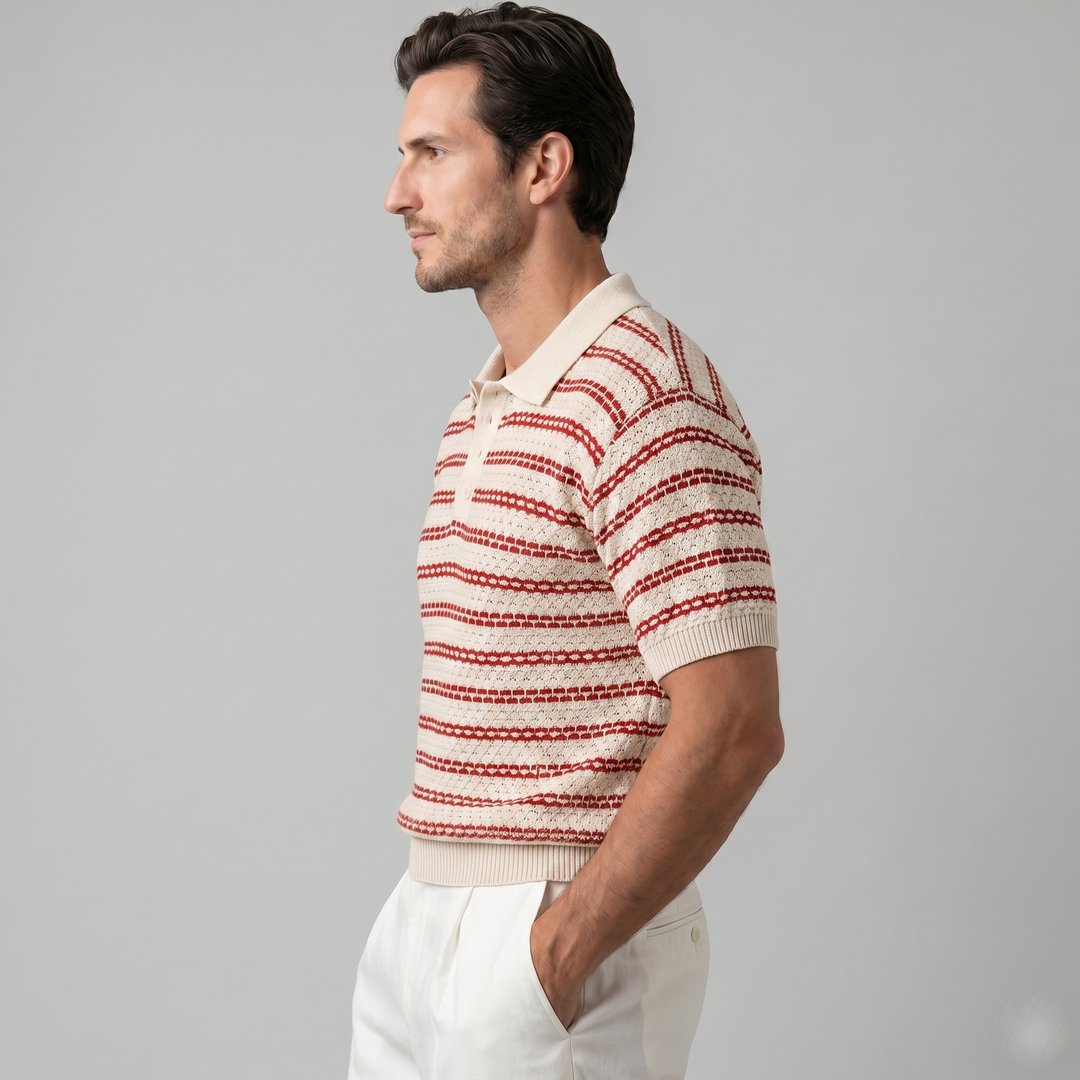 Tricou polo cu dungi pentru bărbați, croială personalizată