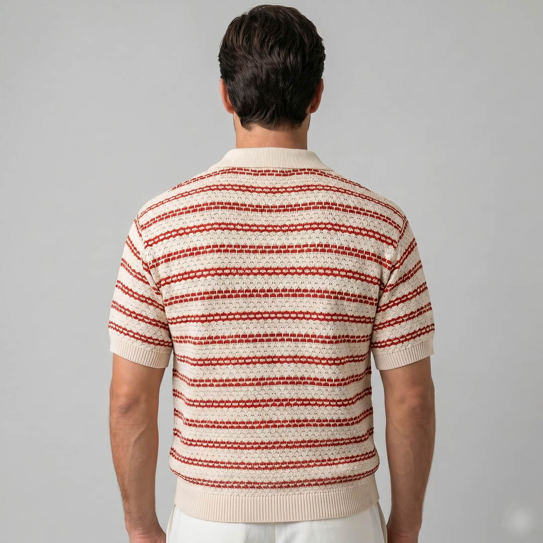 Tricou polo cu dungi pentru bărbați, croială personalizată