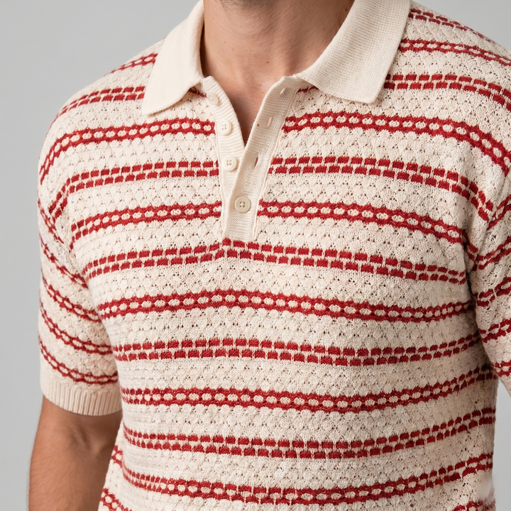 Tricou polo cu dungi pentru bărbați, croială personalizată