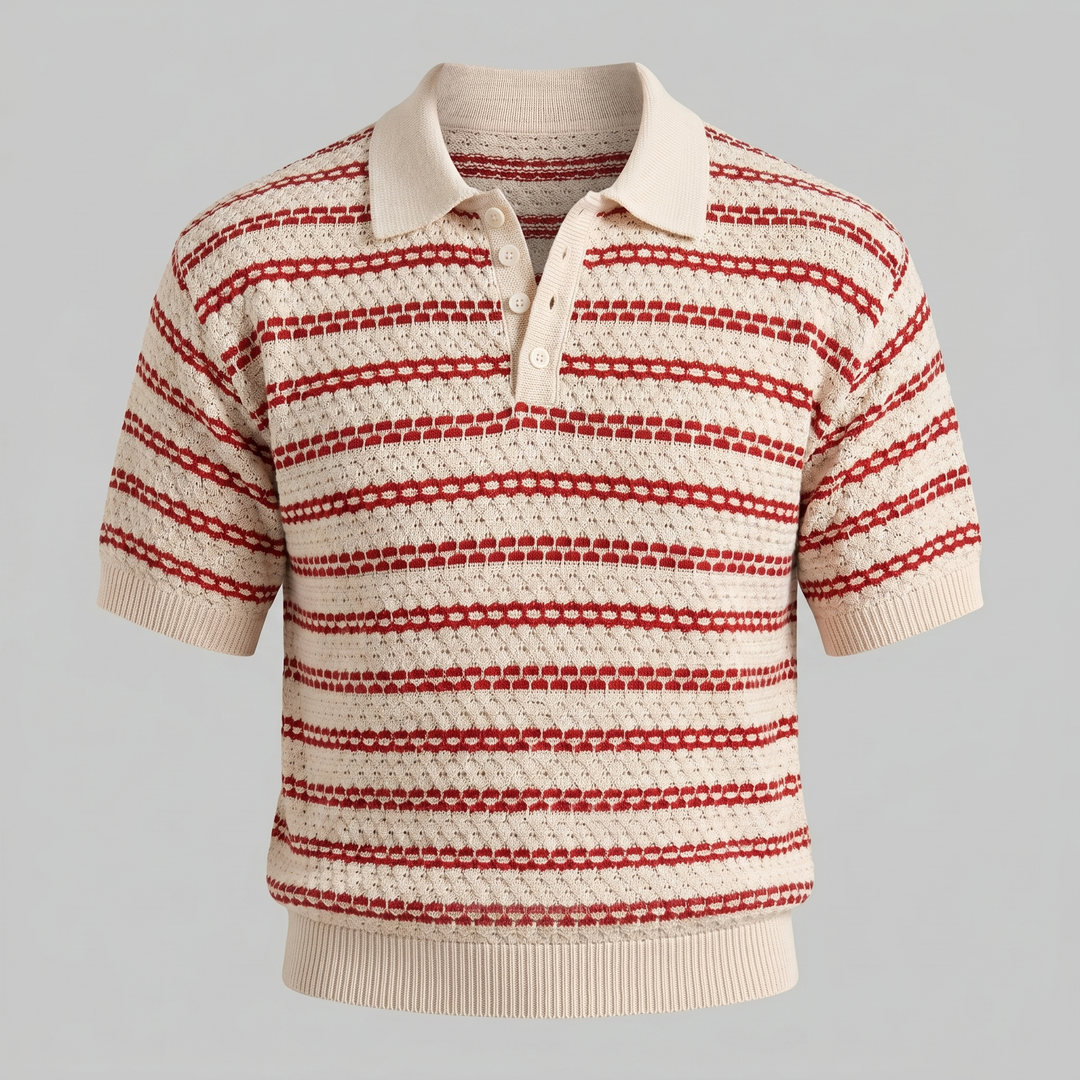 Tricou polo cu dungi pentru bărbați, croială personalizată