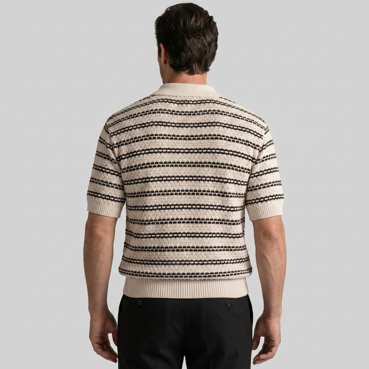 Tricou polo cu dungi pentru bărbați, croială personalizată