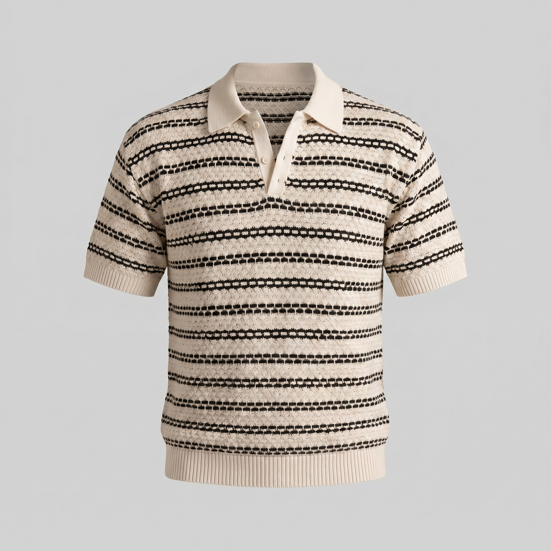 Tricou polo cu dungi pentru bărbați, croială personalizată
