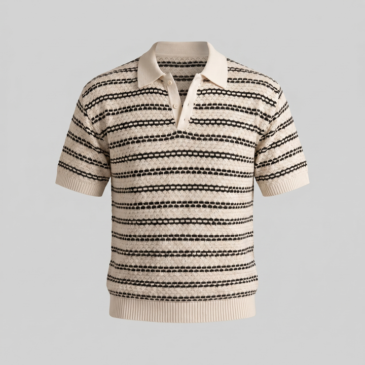 Tricou polo cu dungi pentru bărbați, croială personalizată