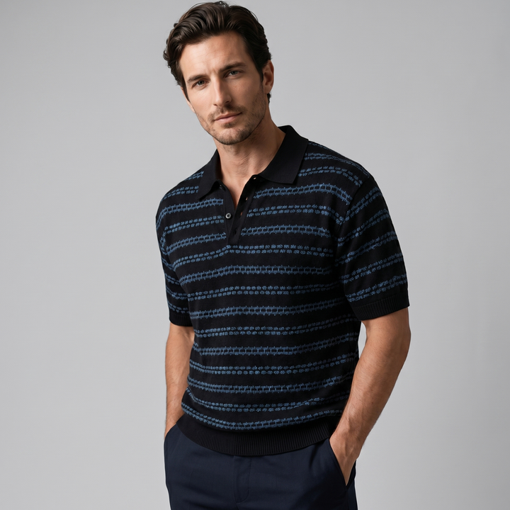 Tricou polo cu dungi pentru bărbați, croială personalizată