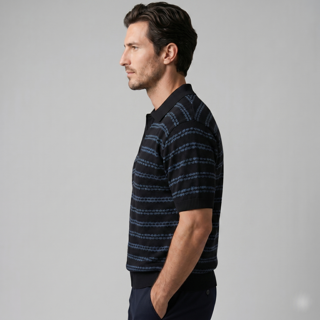 Tricou polo cu dungi pentru bărbați, croială personalizată