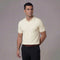 Pull à col roulé structuré pour homme avec encolure en V