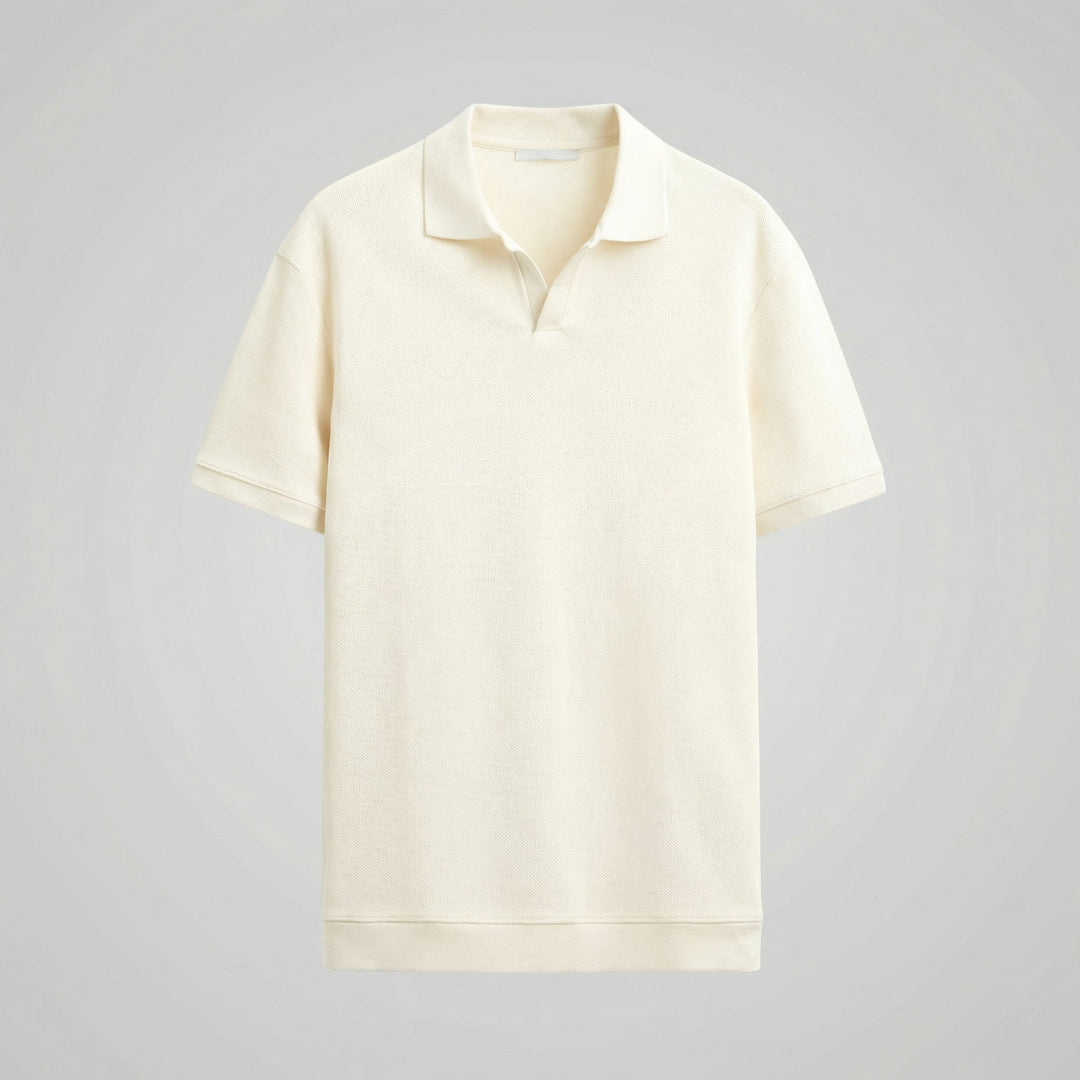 Pull à col roulé structuré pour homme avec encolure en V