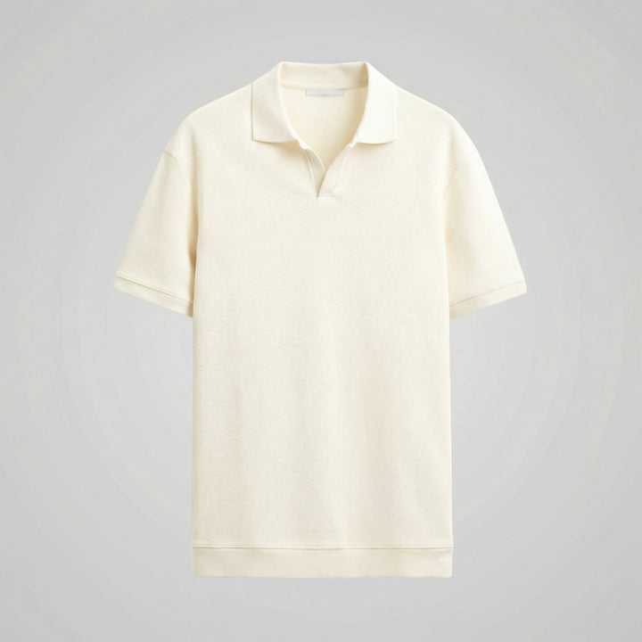Pull à col roulé structuré pour homme avec encolure en V