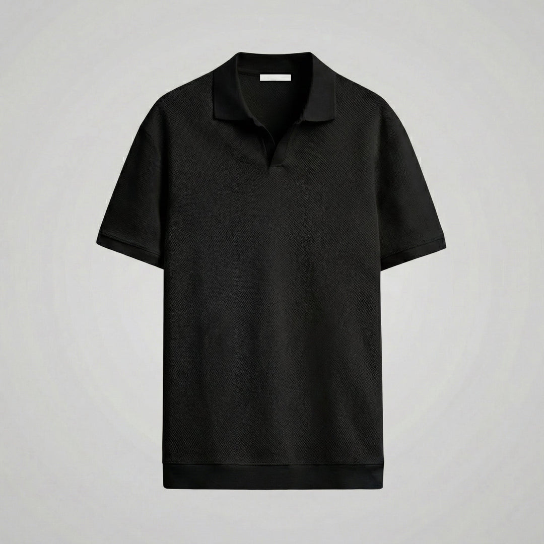 Pull à col roulé structuré pour homme avec encolure en V