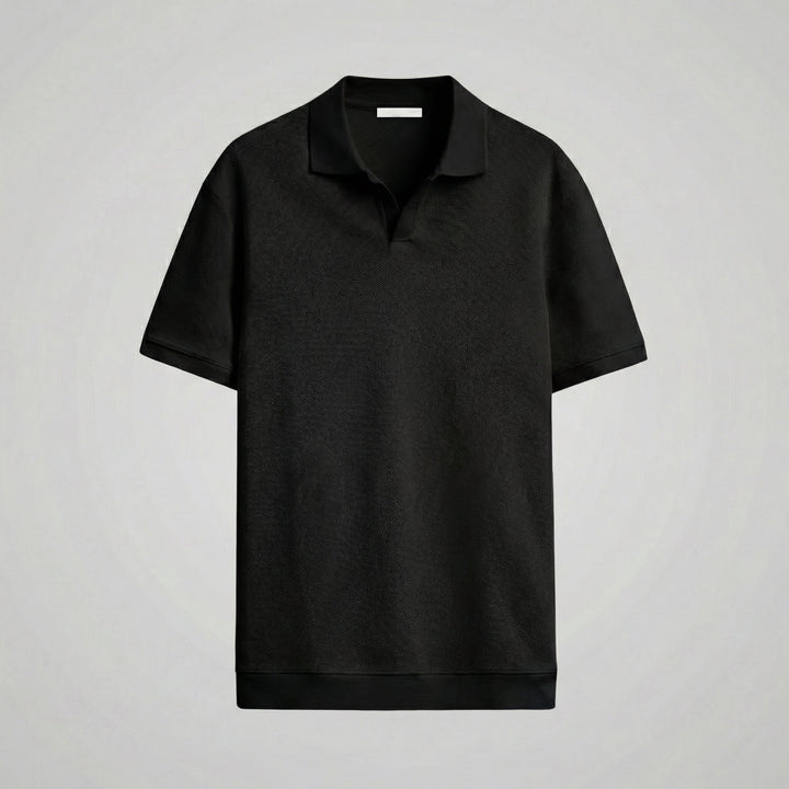 Pull à col roulé structuré pour homme avec encolure en V