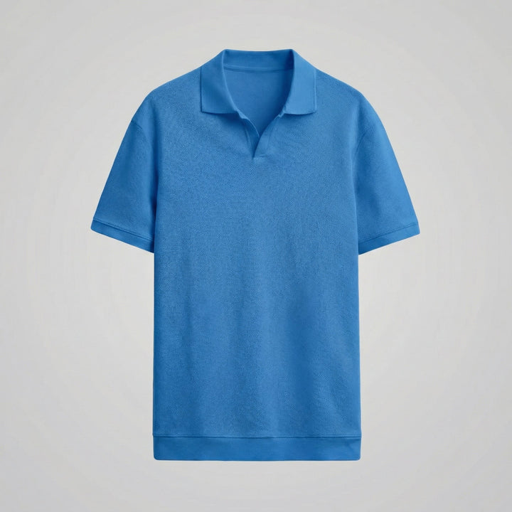 Pull à col roulé structuré pour homme avec encolure en V