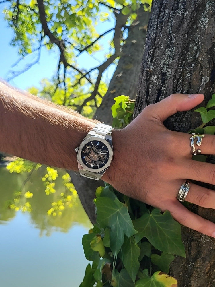 Blaise | Stylowy chronograf z paskiem ze skóry