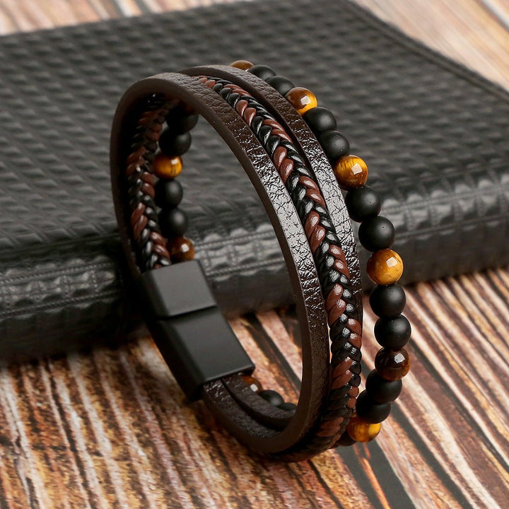 Herre Læderstil Armbåndssæt | Afslappet og Dressy Håndledsstabel