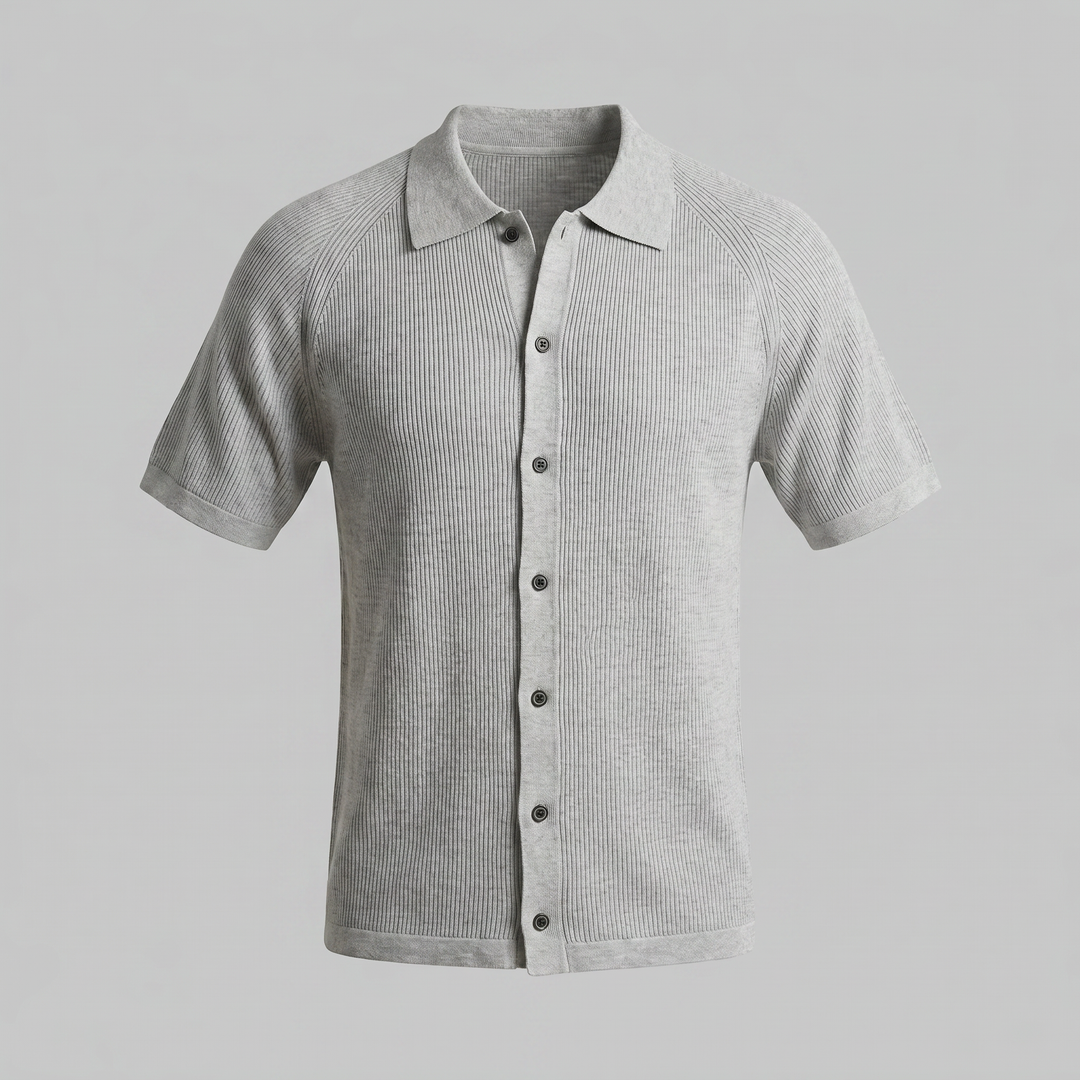 Herre Hele Knap Ribbet Polo
