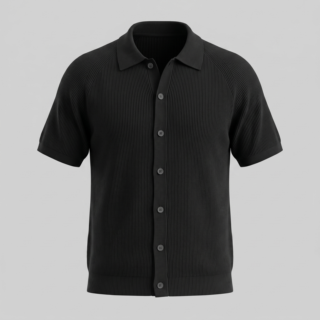 Herre Hele Knap Ribbet Polo