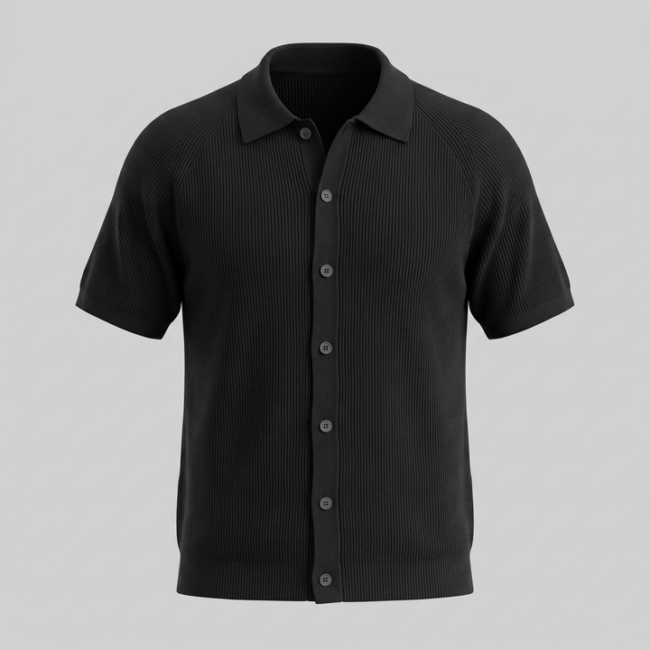 Herre Hele Knap Ribbet Polo