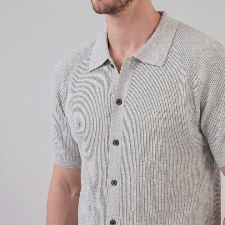 Herre Hele Knap Ribbet Polo