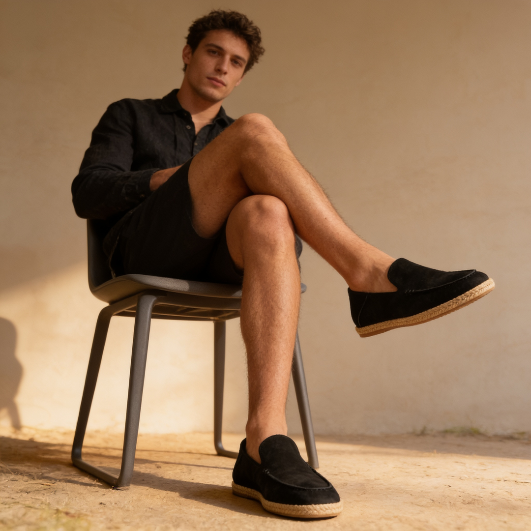 Herre Ruskind Stil Espadrille Hyttesko | Jute Beskær Sommar Glide-På