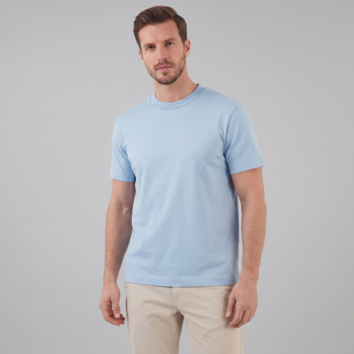 Herre Bomuld Mandskab Hals T-Shirt