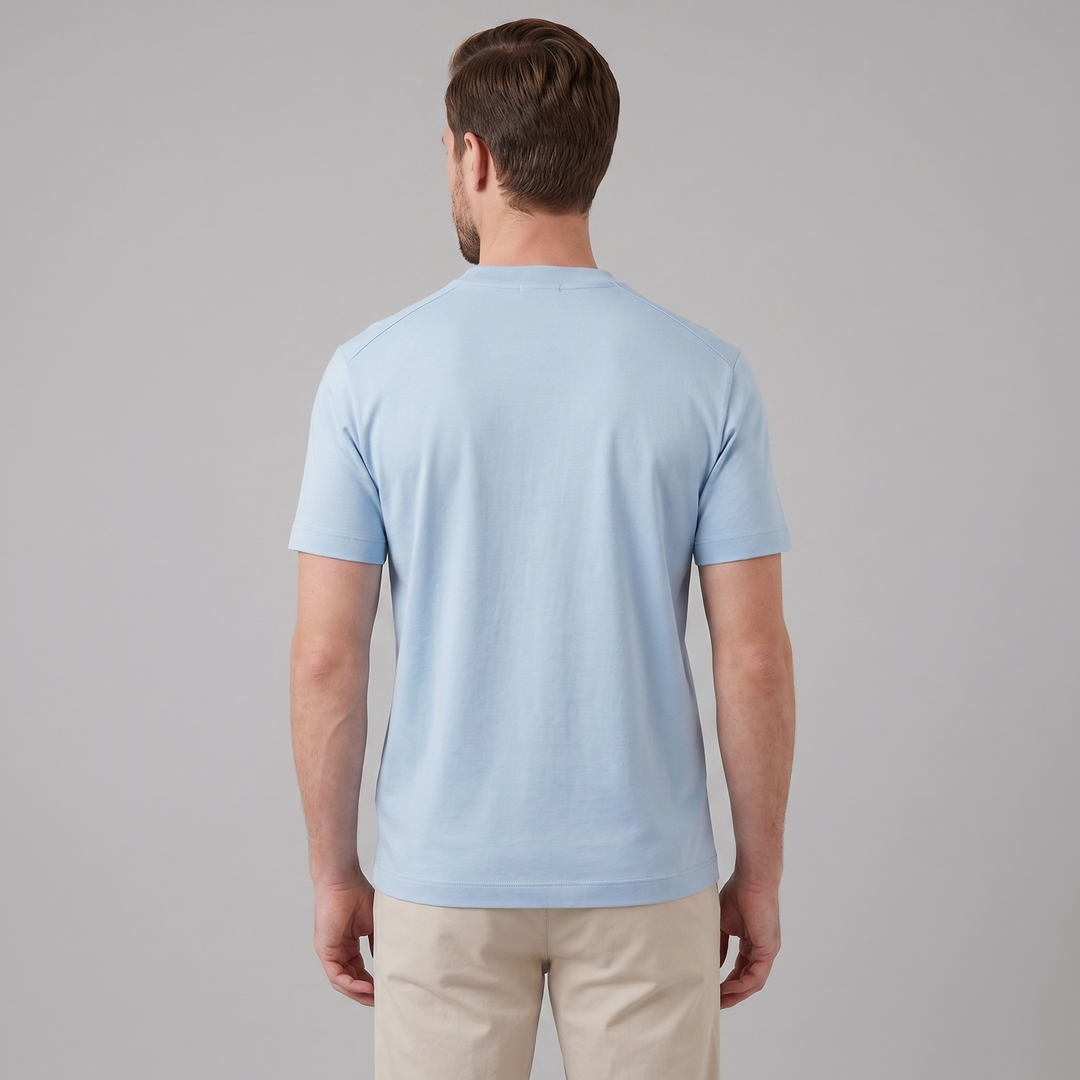 Herre Bomuld Mandskab Hals T-Shirt