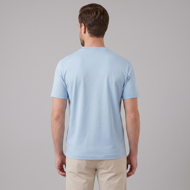 Herre Bomuld Mandskab Hals T-Shirt