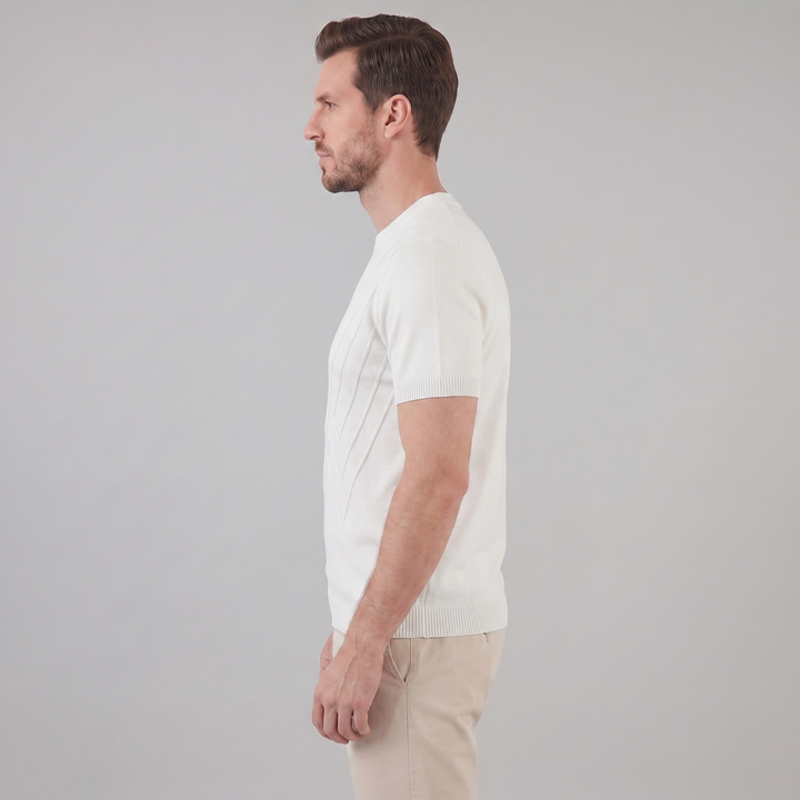Tricou cu guler pentru bărbați, texturat