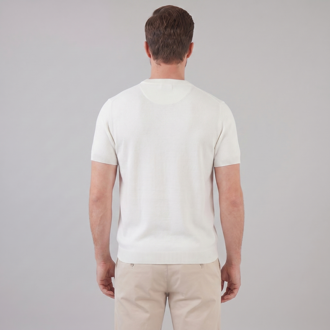 Tricou cu guler pentru bărbați, texturat