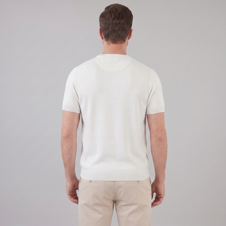 Tricou cu guler pentru bărbați, texturat