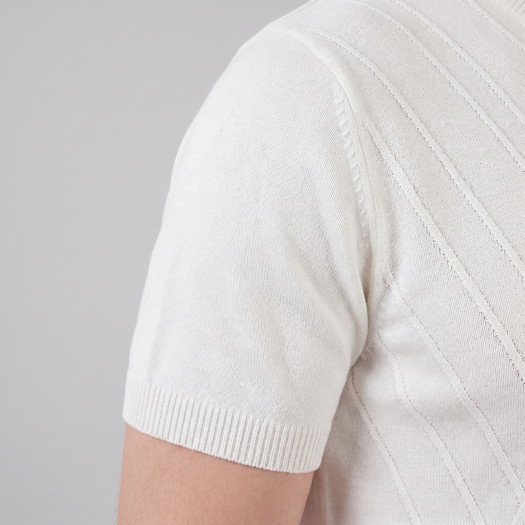 Tricou cu guler pentru bărbați, texturat