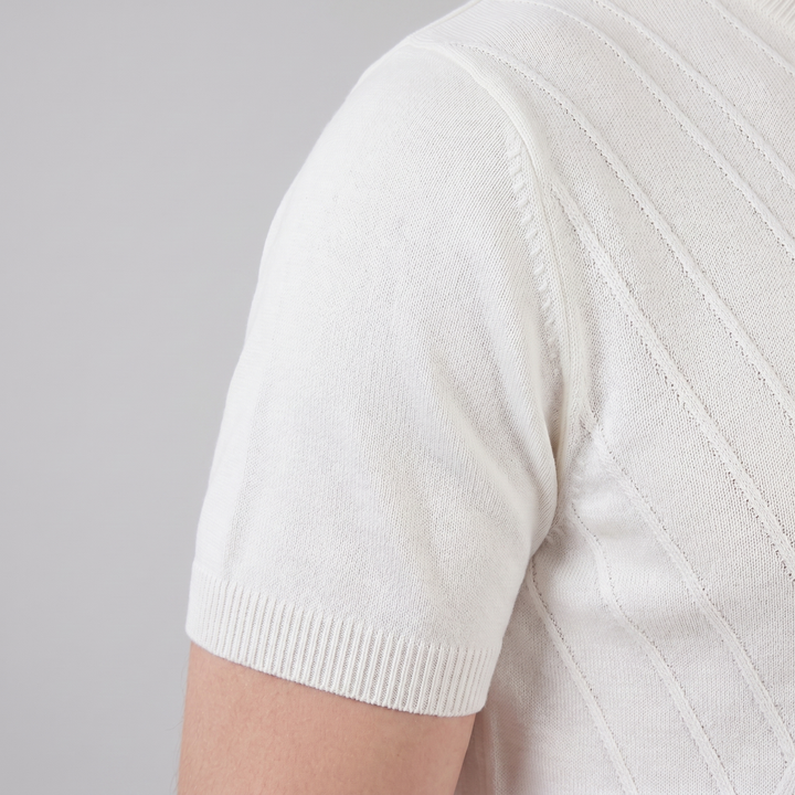 Tricou cu guler pentru bărbați, texturat