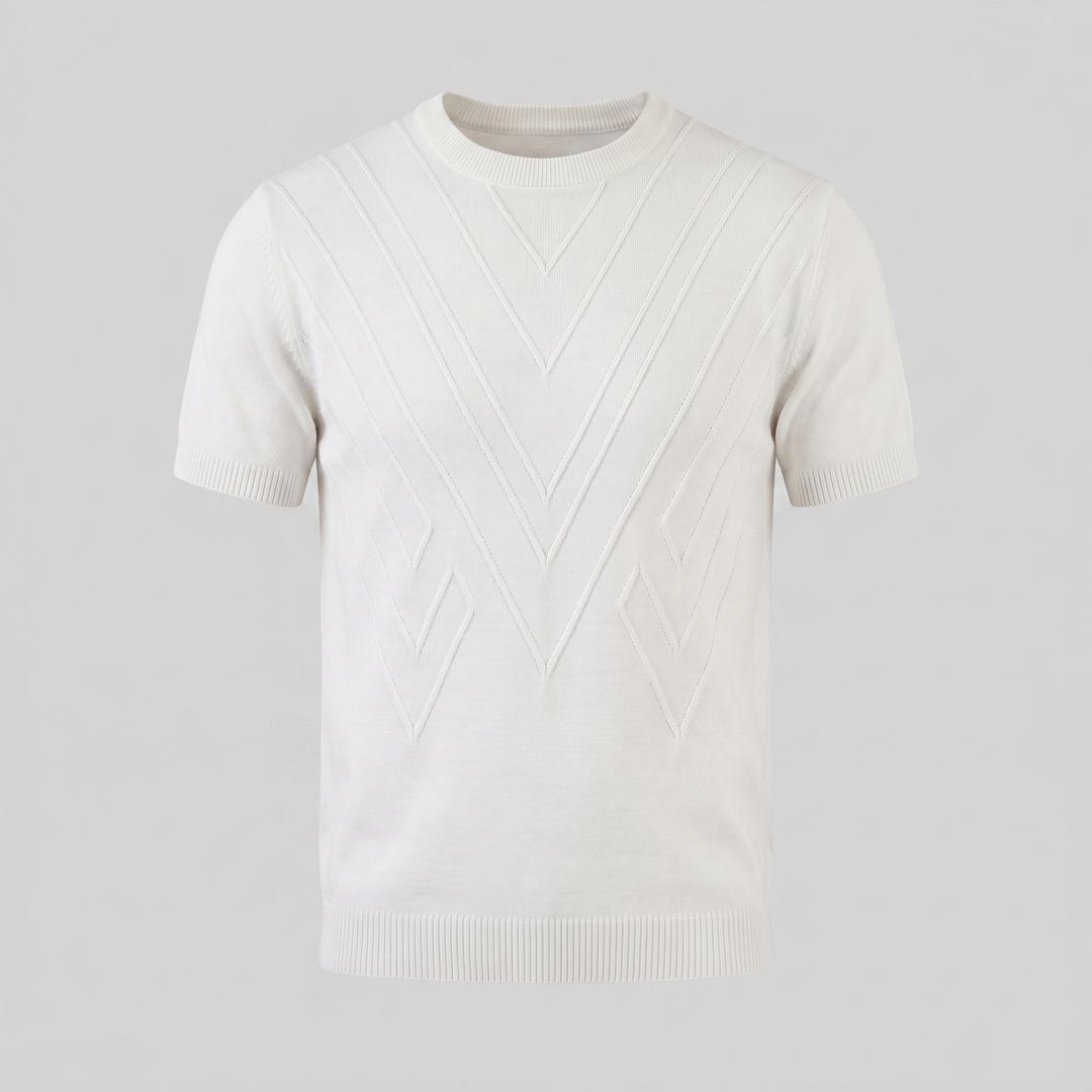 Tricou cu guler pentru bărbați, texturat