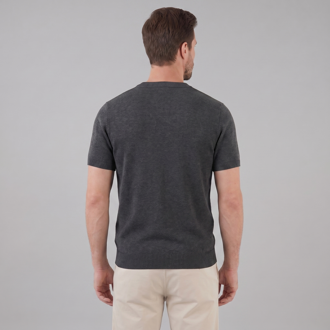 Tricou cu guler pentru bărbați, texturat
