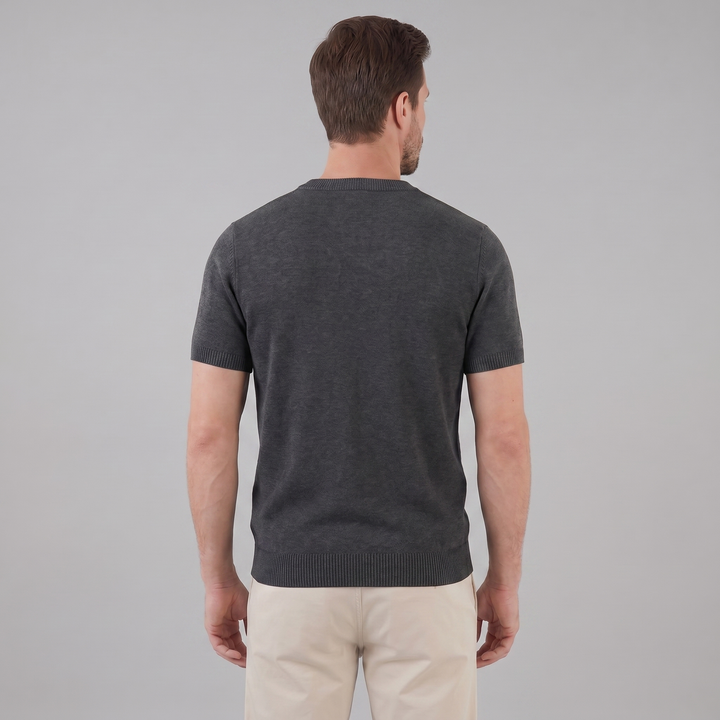 Tricou cu guler pentru bărbați, texturat