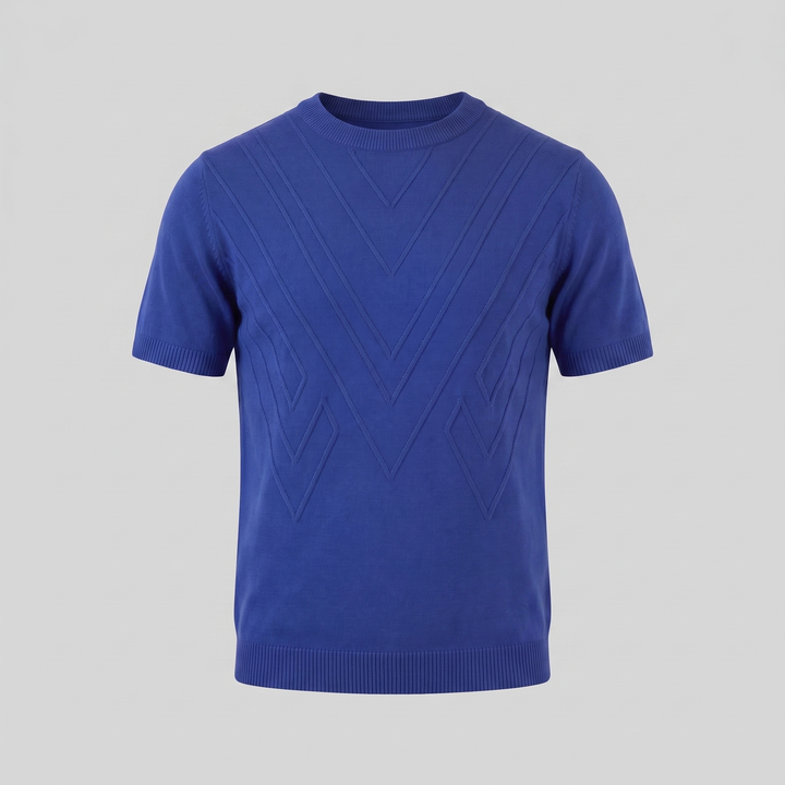 Tricou cu guler pentru bărbați, texturat