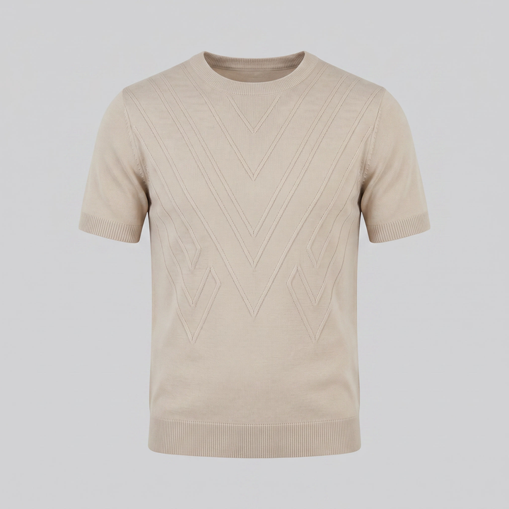 Tricou cu guler pentru bărbați, texturat