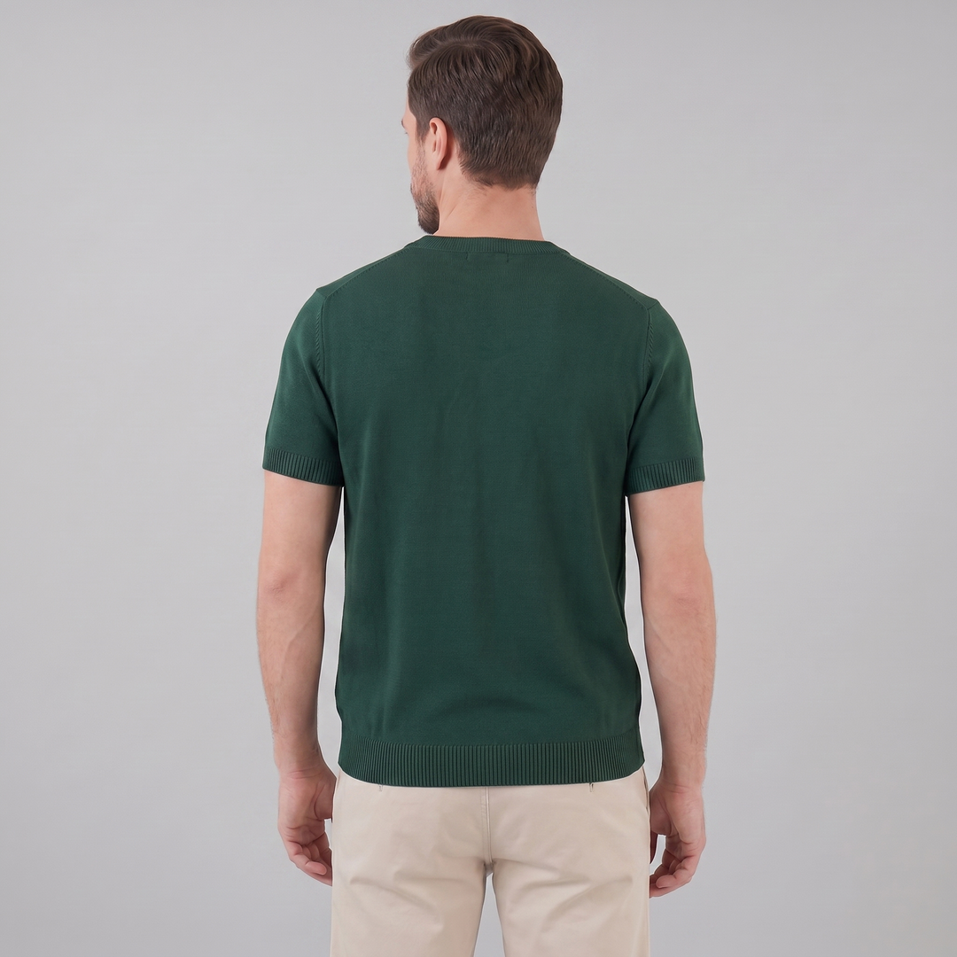 Tricou cu guler pentru bărbați, texturat