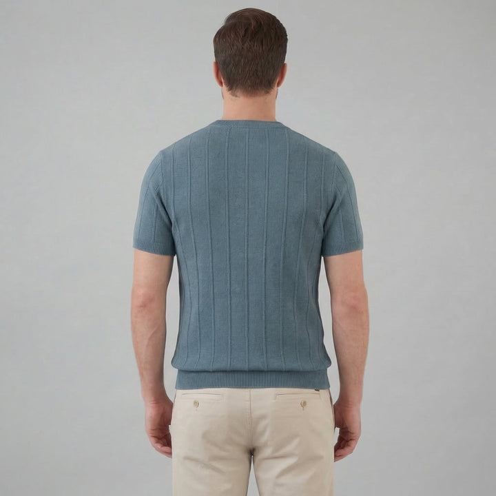 Herre Ribbet Strikke Kortærmet T-Shirt