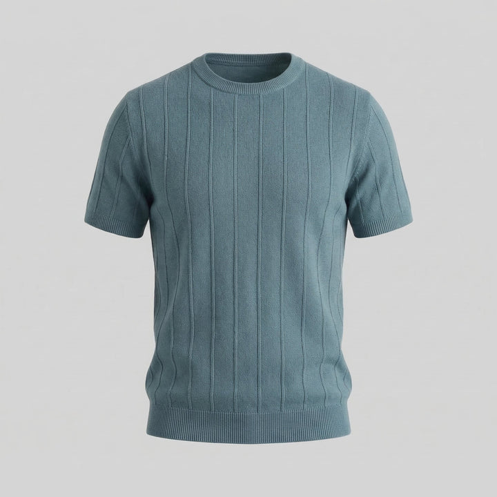 Herre Ribbet Strikke Kortærmet T-Shirt