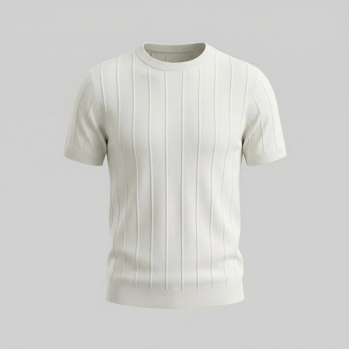 Herre Ribbet Strikke Kortærmet T-Shirt