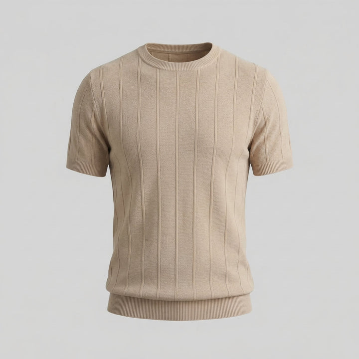 Herre Ribbet Strikke Kortærmet T-Shirt
