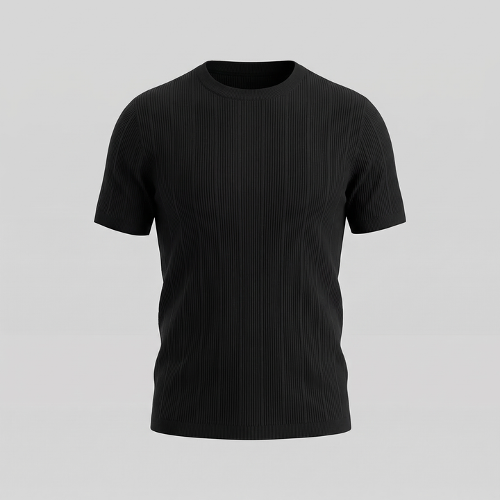 Herre Ribbet Strikke Kortærmet T-Shirt