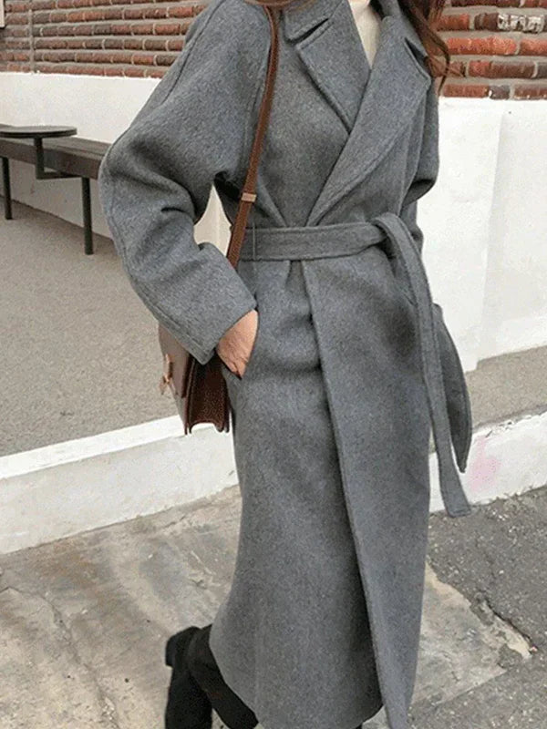 Dame Uldblanding Maxi Vinterfrakke
