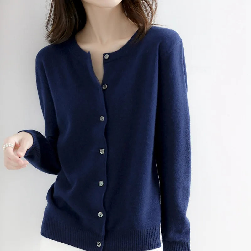 Dame Blød-Strik Kashmir Knapper-Op Cardigan
