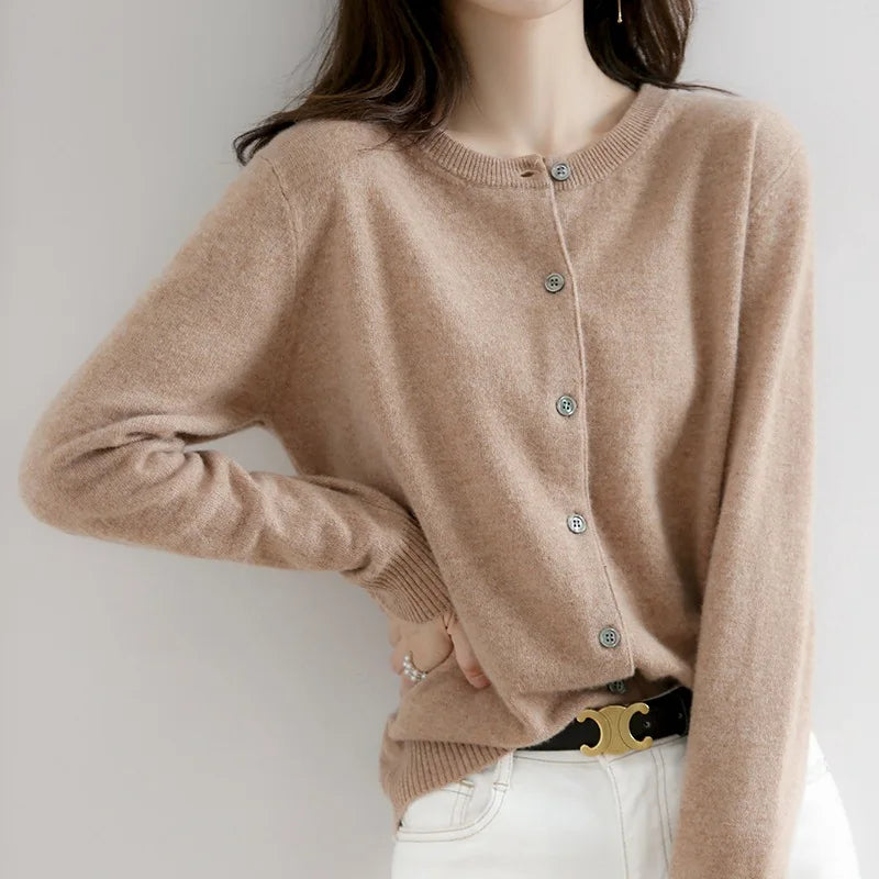 Dame Blød-Strik Kashmir Knapper-Op Cardigan