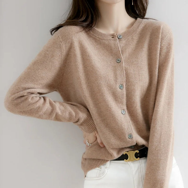 Dame Blød-Strik Kashmir Knapper-Op Cardigan