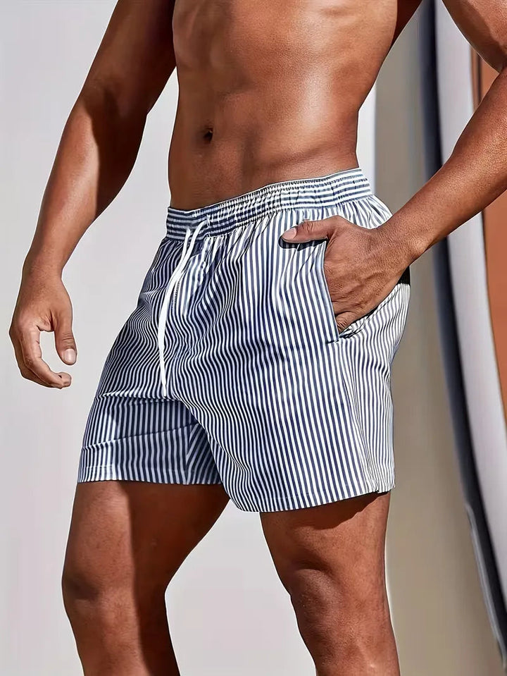 Herre Stribede Badeshorts | Strand og Ferie Essentielt