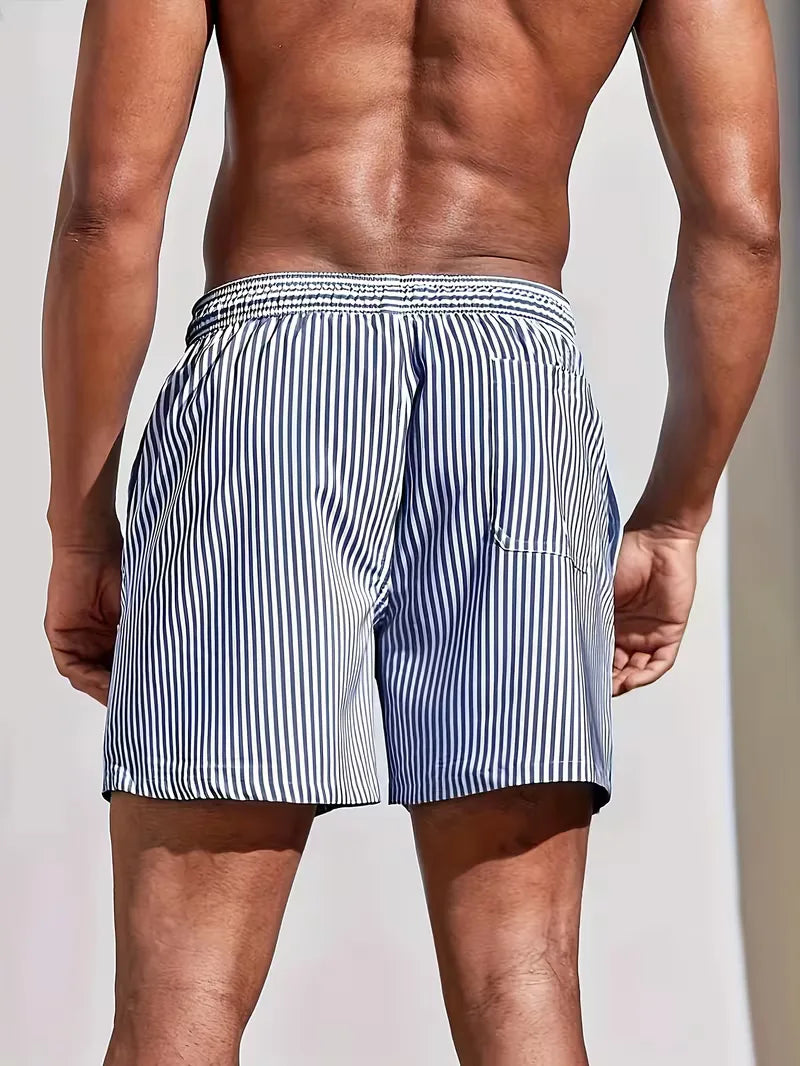 Herre Stribede Badeshorts | Strand og Ferie Essentielt
