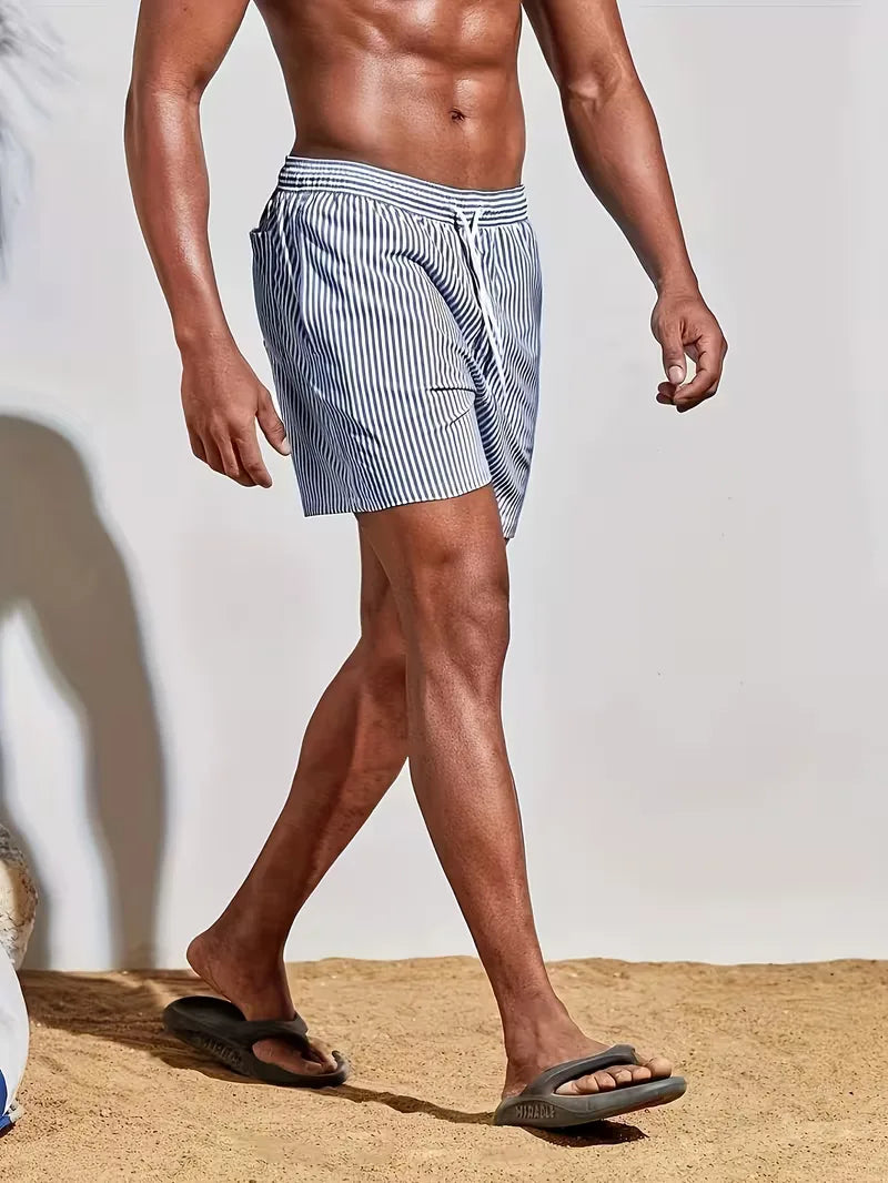 Herre Stribede Badeshorts | Strand og Ferie Essentielt